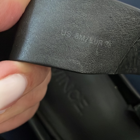 VINCE black leather double strap Velcro flatform sandal - Picture 4 of 8